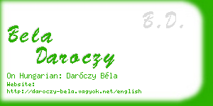 bela daroczy business card